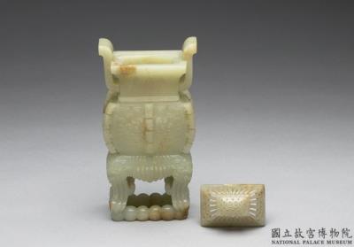 图片[2]-Jade square incense burner with animal-mask pattern, Qing dynasty (1644-1911)-China Archive